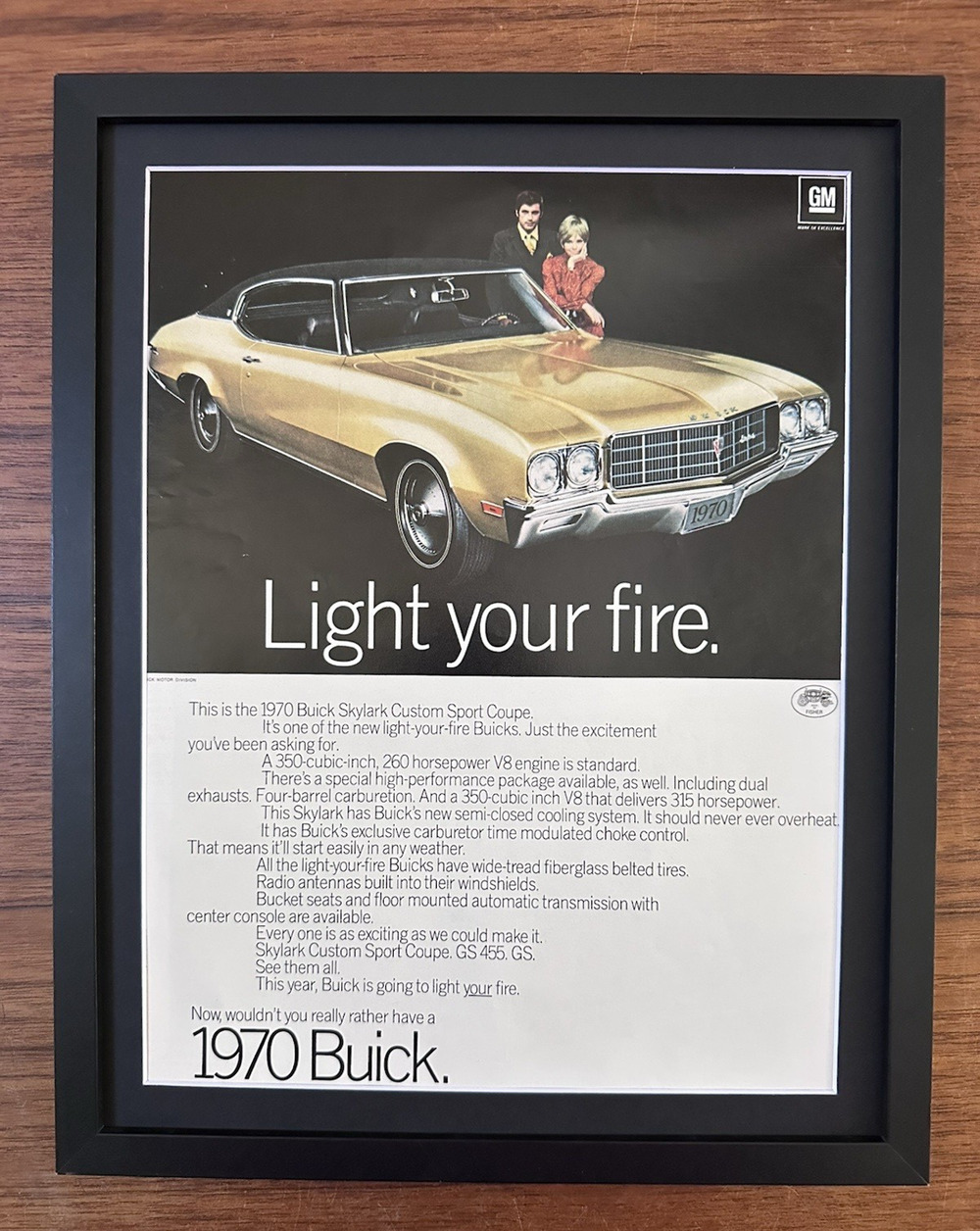 Framed 1970 Buick Skylark Custom Sport Coupe Print Ad